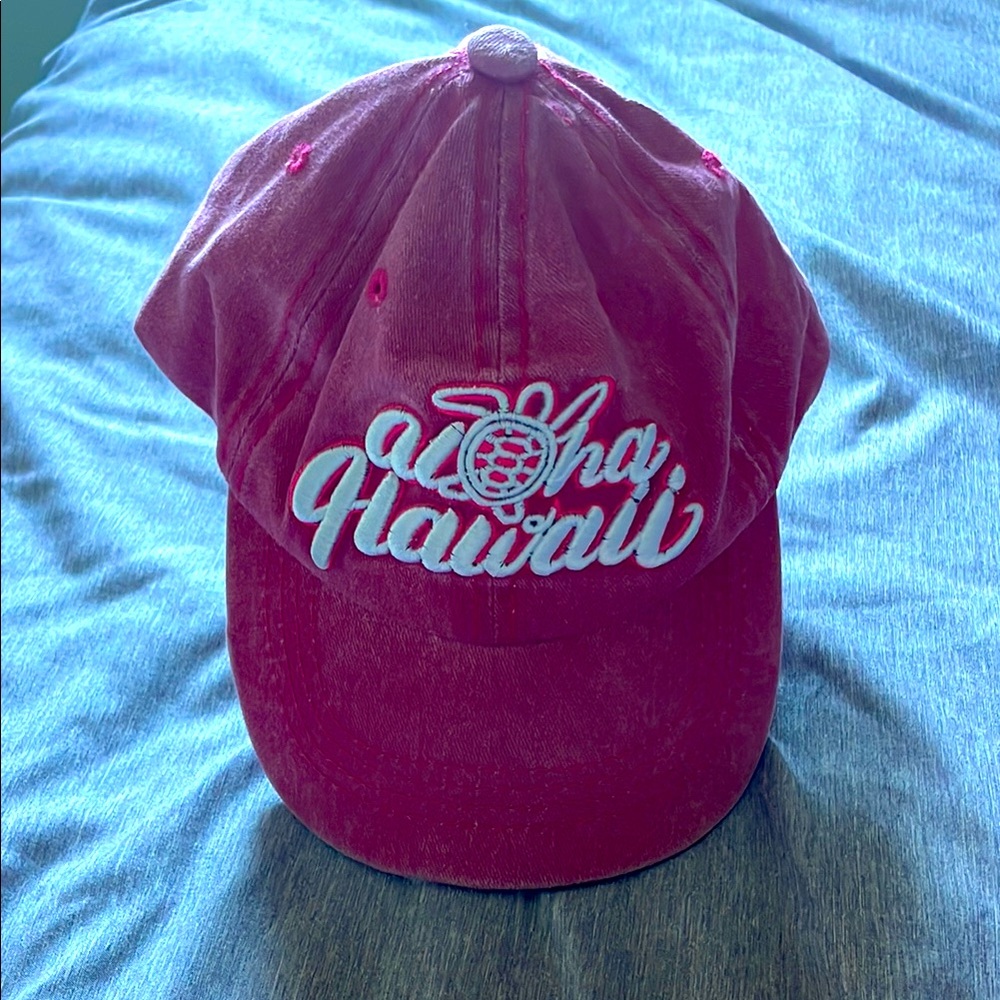 Aloha Hawaii Reddish Pink Cap Hat- Worn Once